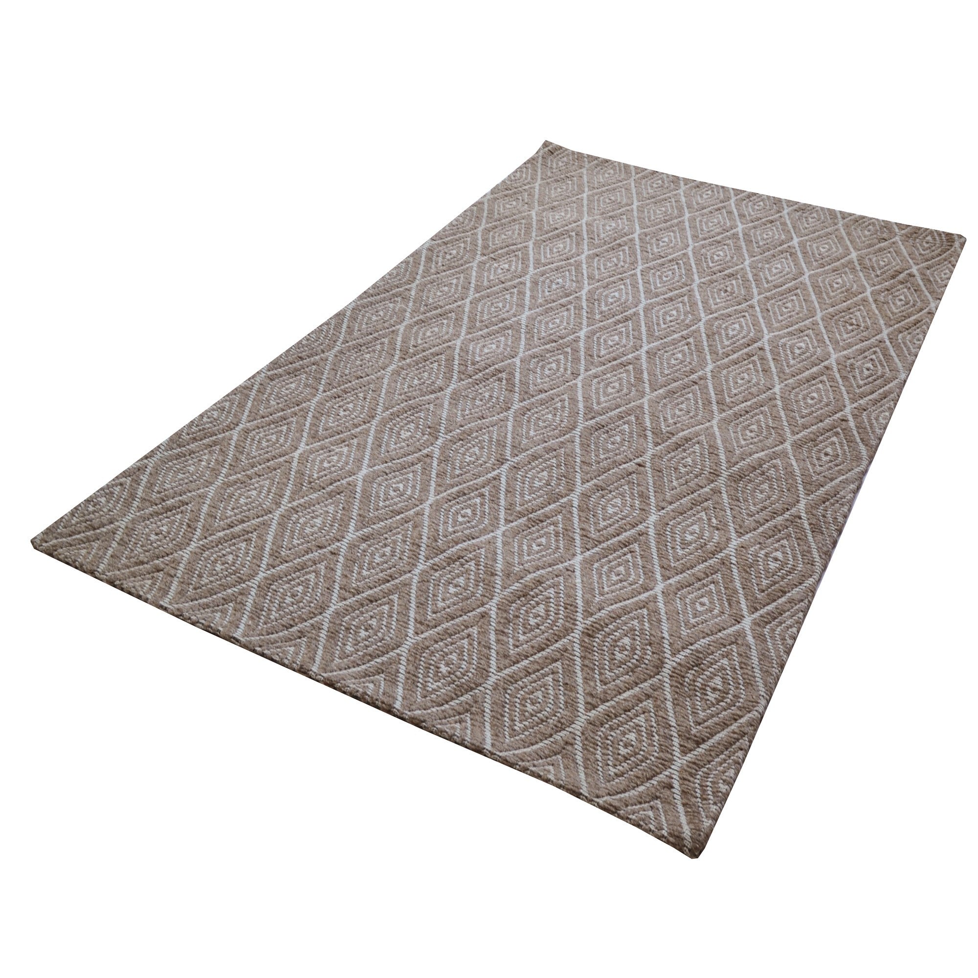Handwoven Wool Rug-Malang 502-Natural/Brown-110x160cm