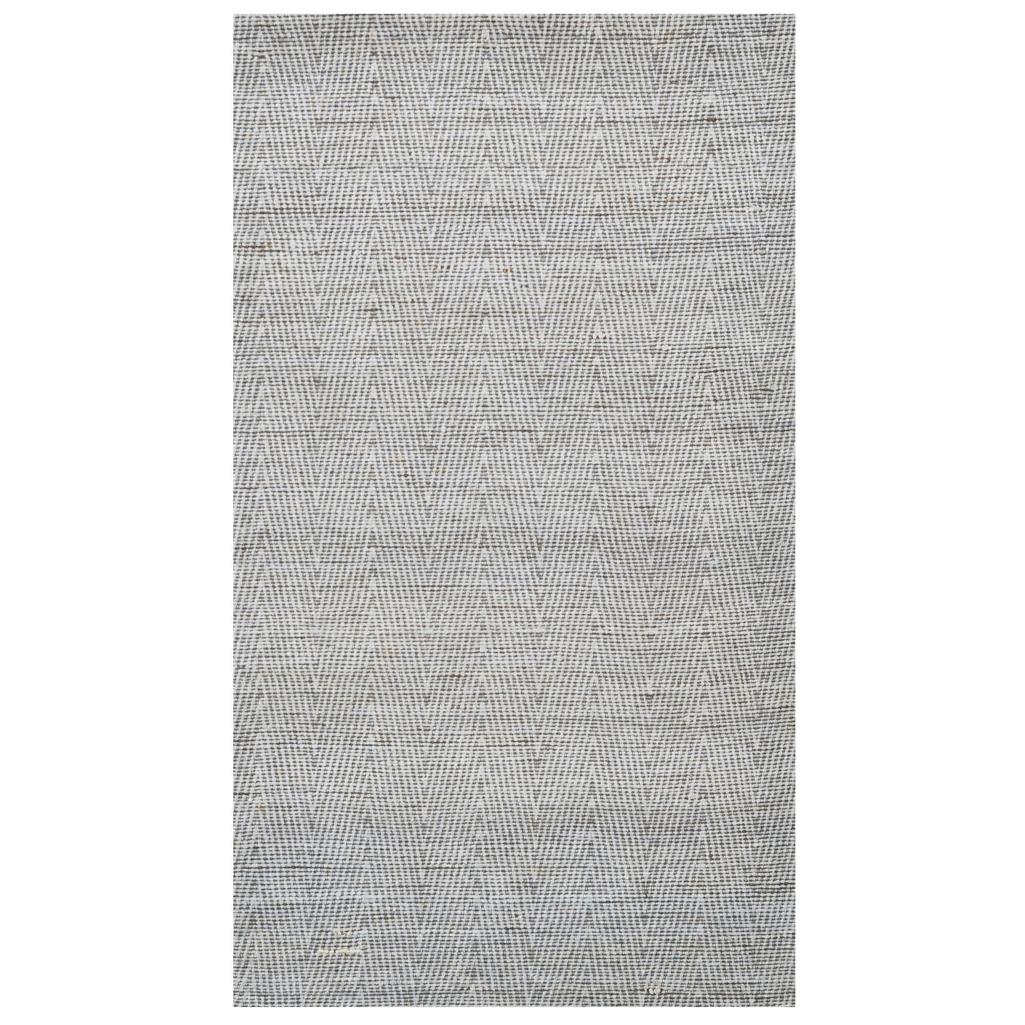 Handwoven Chevron Jute Rug-6419-Silver/Natural-60x90cm
