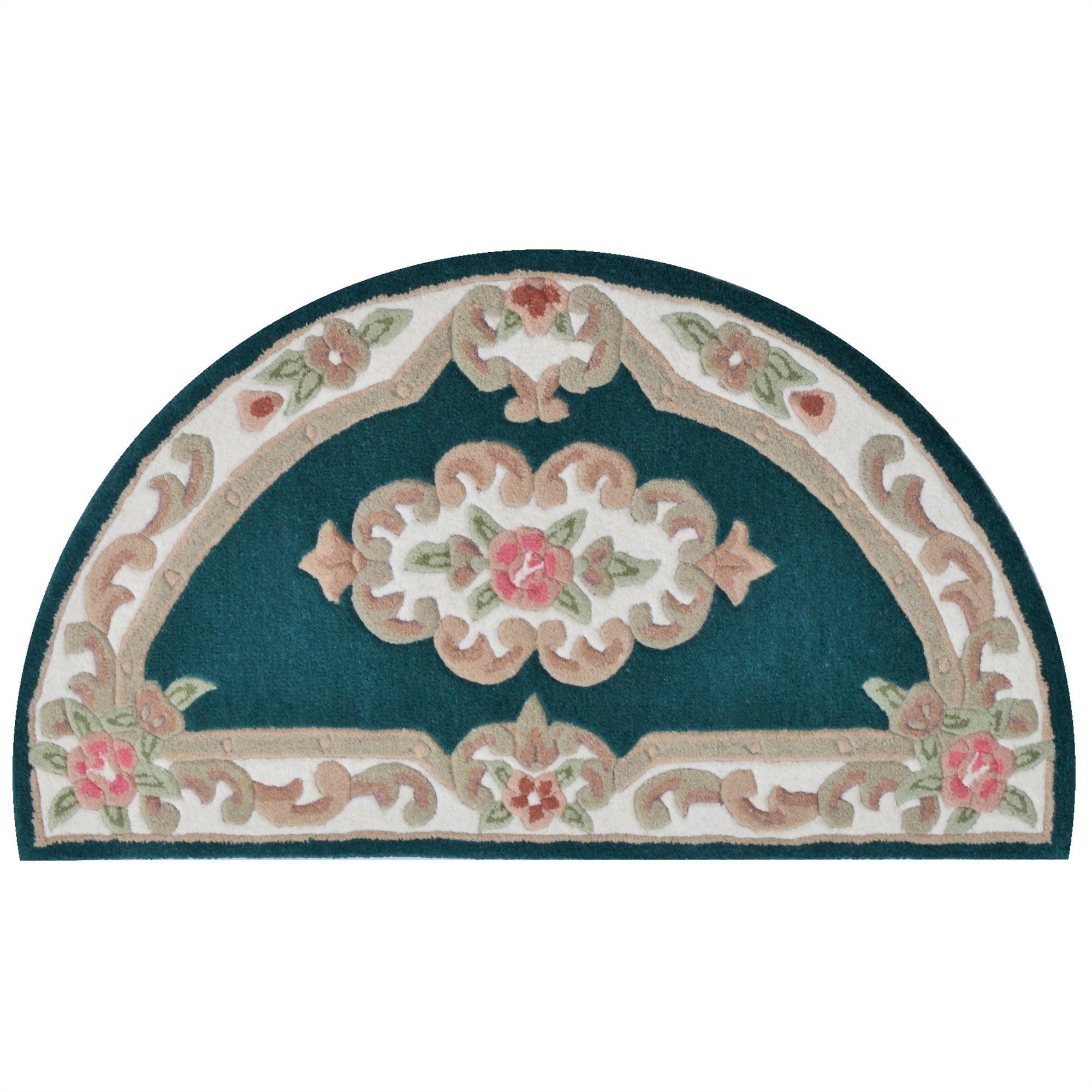 Traditional Handmade Wool Rug-Avolon-Turquoise-120x120cm