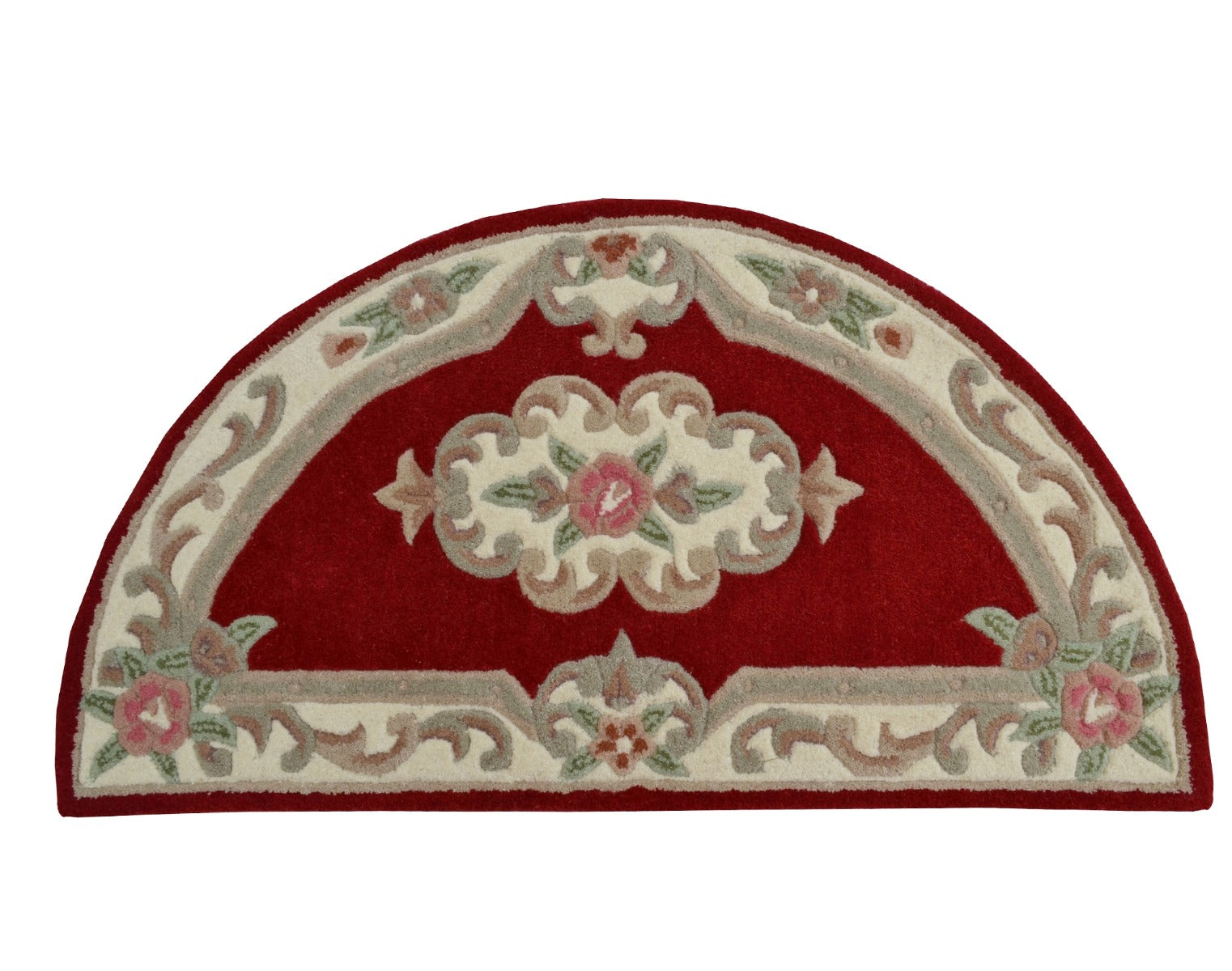 Traditional Handmade Wool Rug - Avalon - Red - 120x120cm