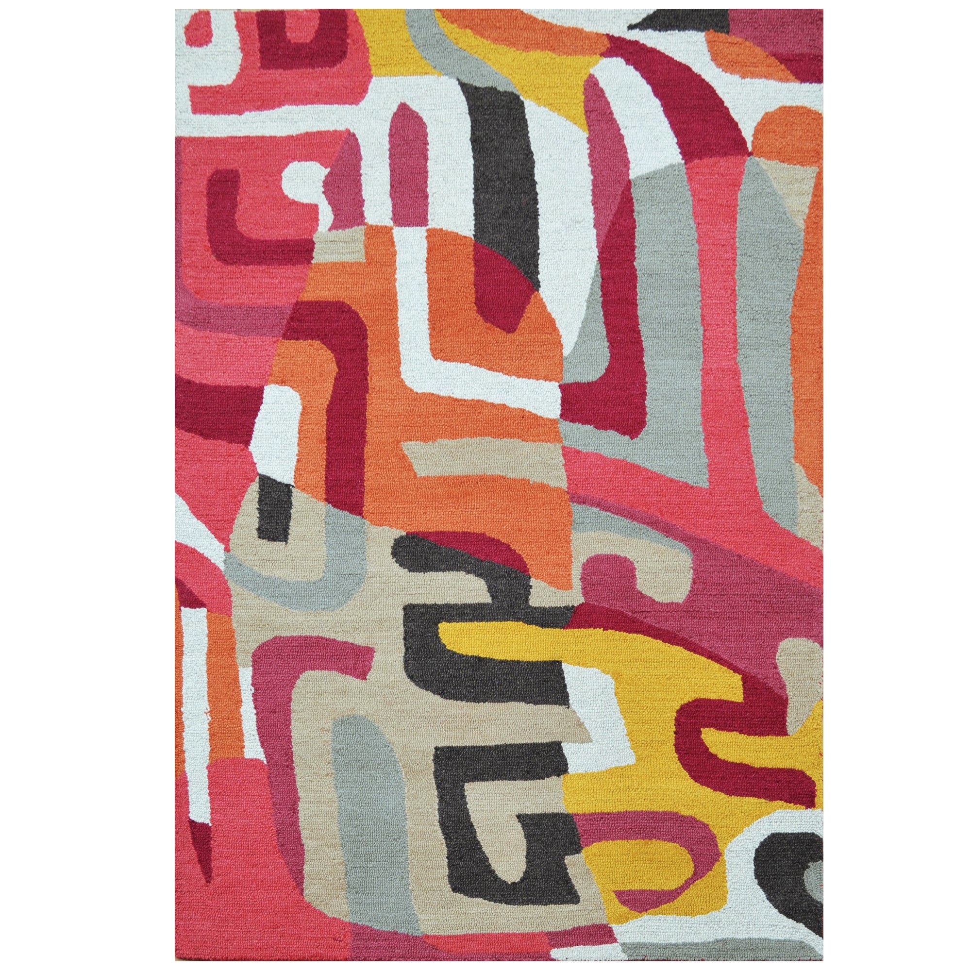 Handmade Camouflage Wool Rug-6427-Multi-110x160cm