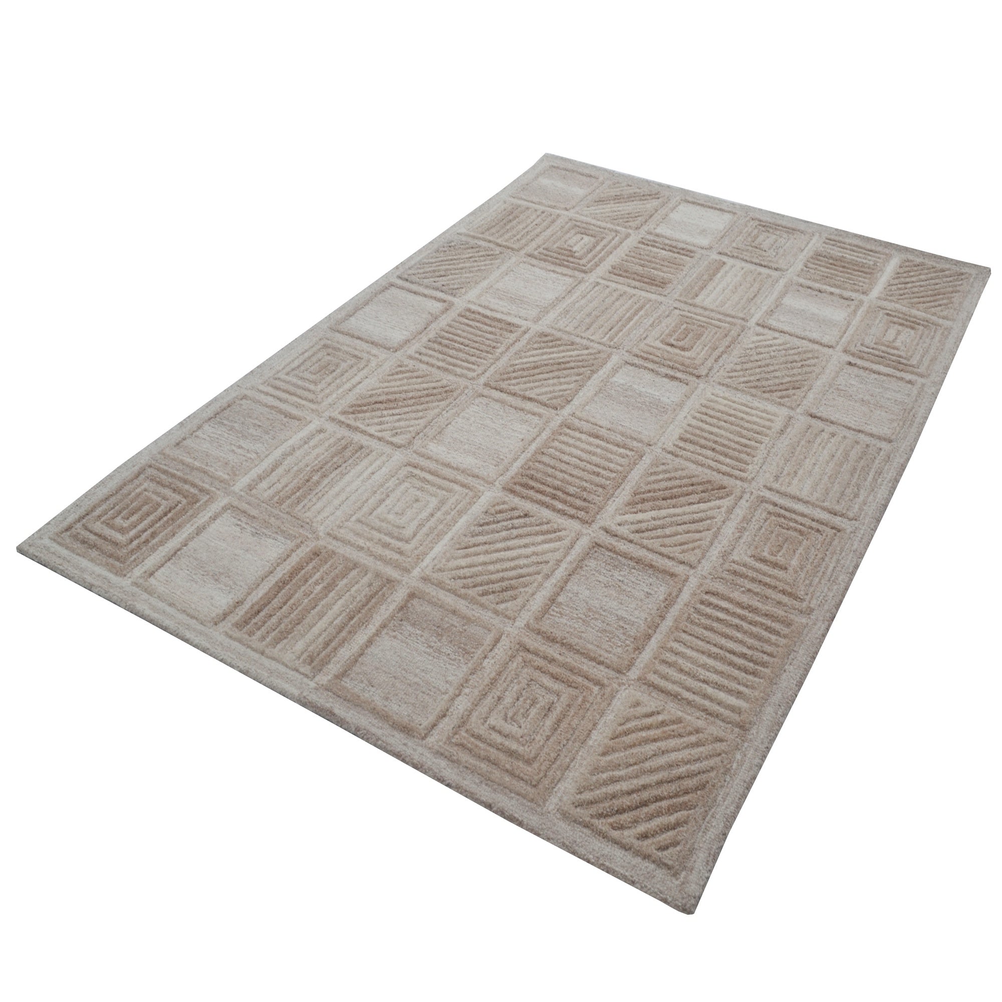 Handmade Texture Wool Rug- 6430-Natural Mix-110x160cm