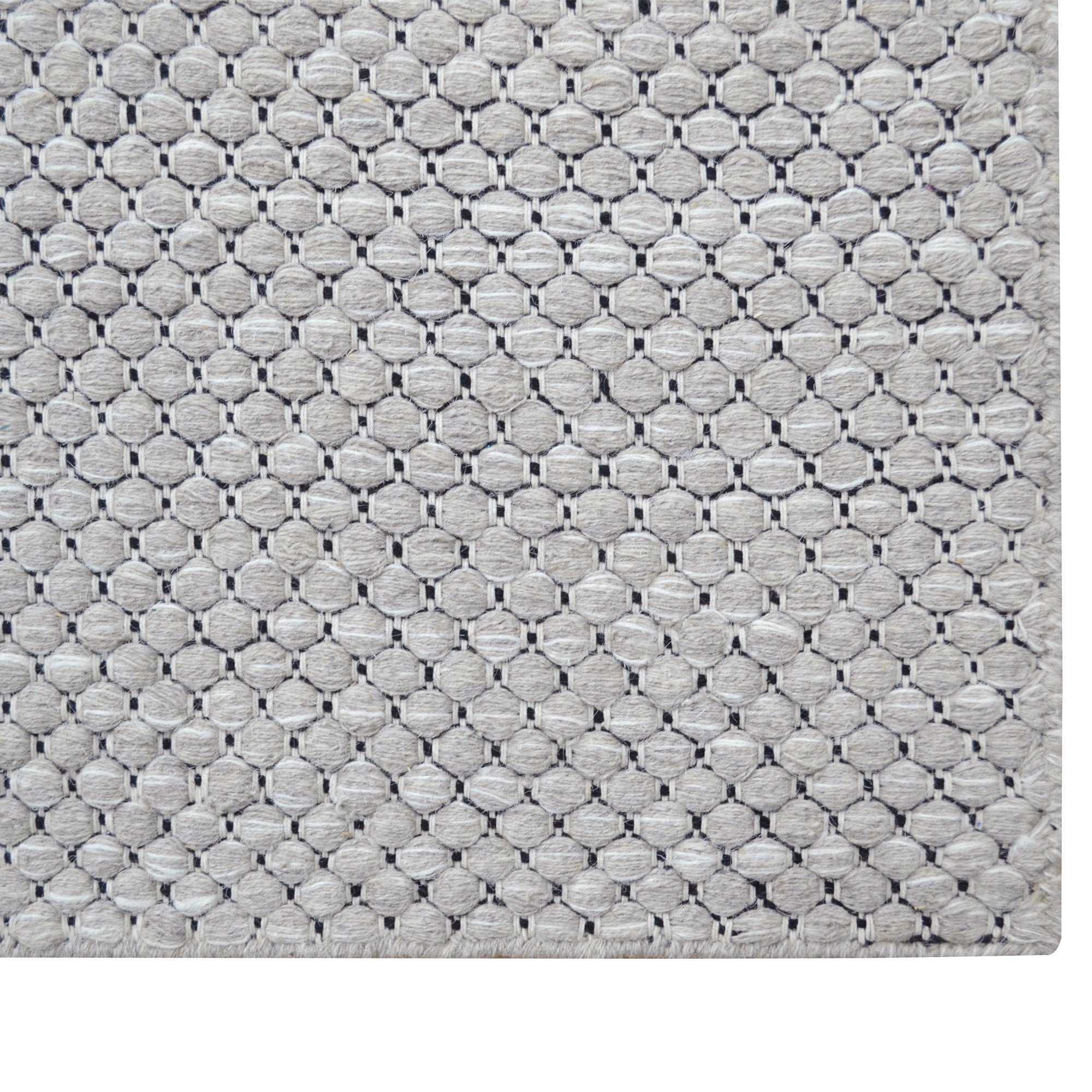 Handwoven Marble Wool Rug-6423-Silver-60x90cm