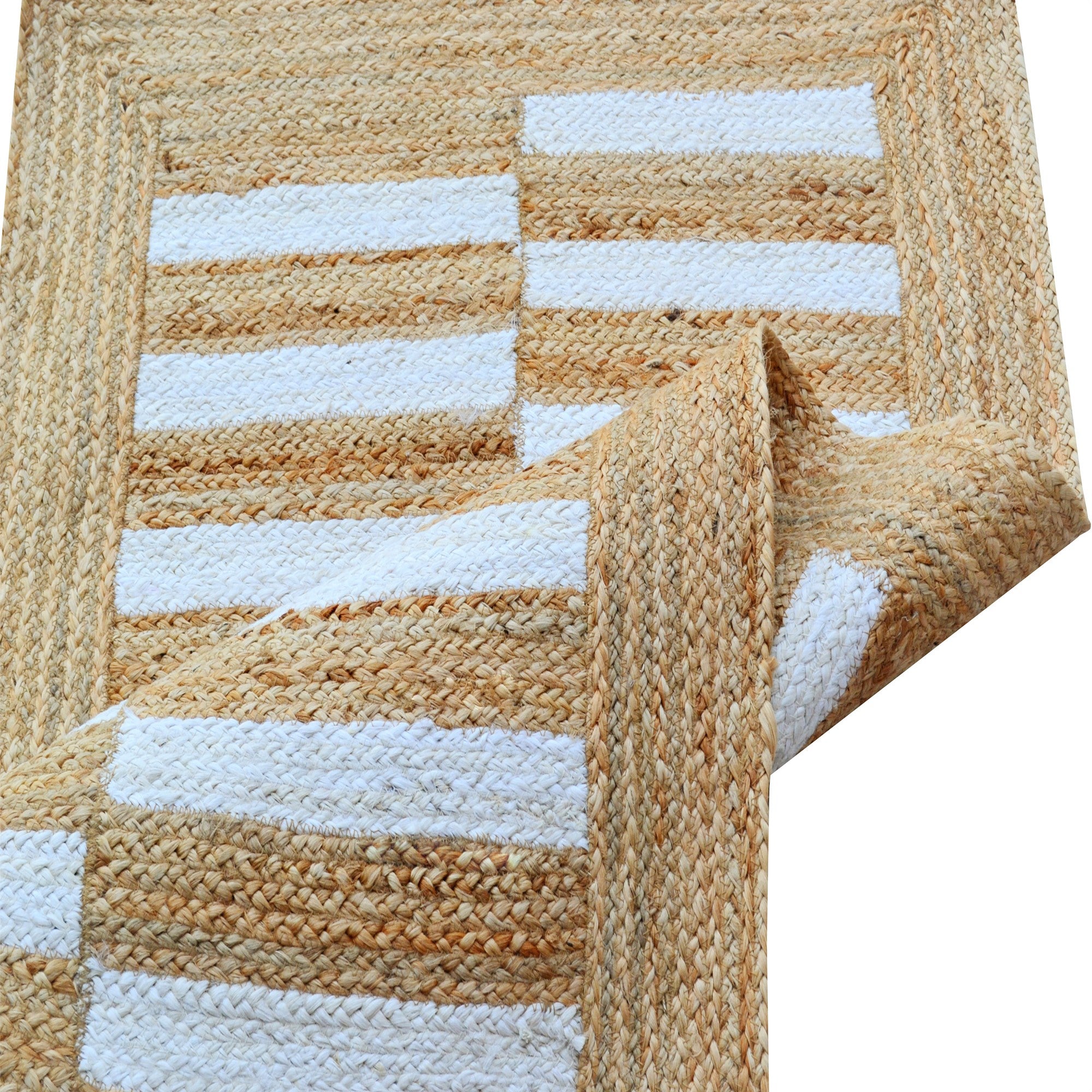 Handwoven Natural Jute Rug - Oaxaca - Natural/Cream - 80x150cm