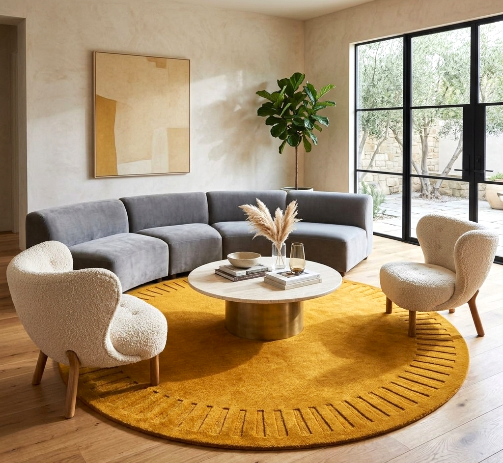 Handtufted Wool Rug-Unique 6445-Lemon Chrome-110X160cm