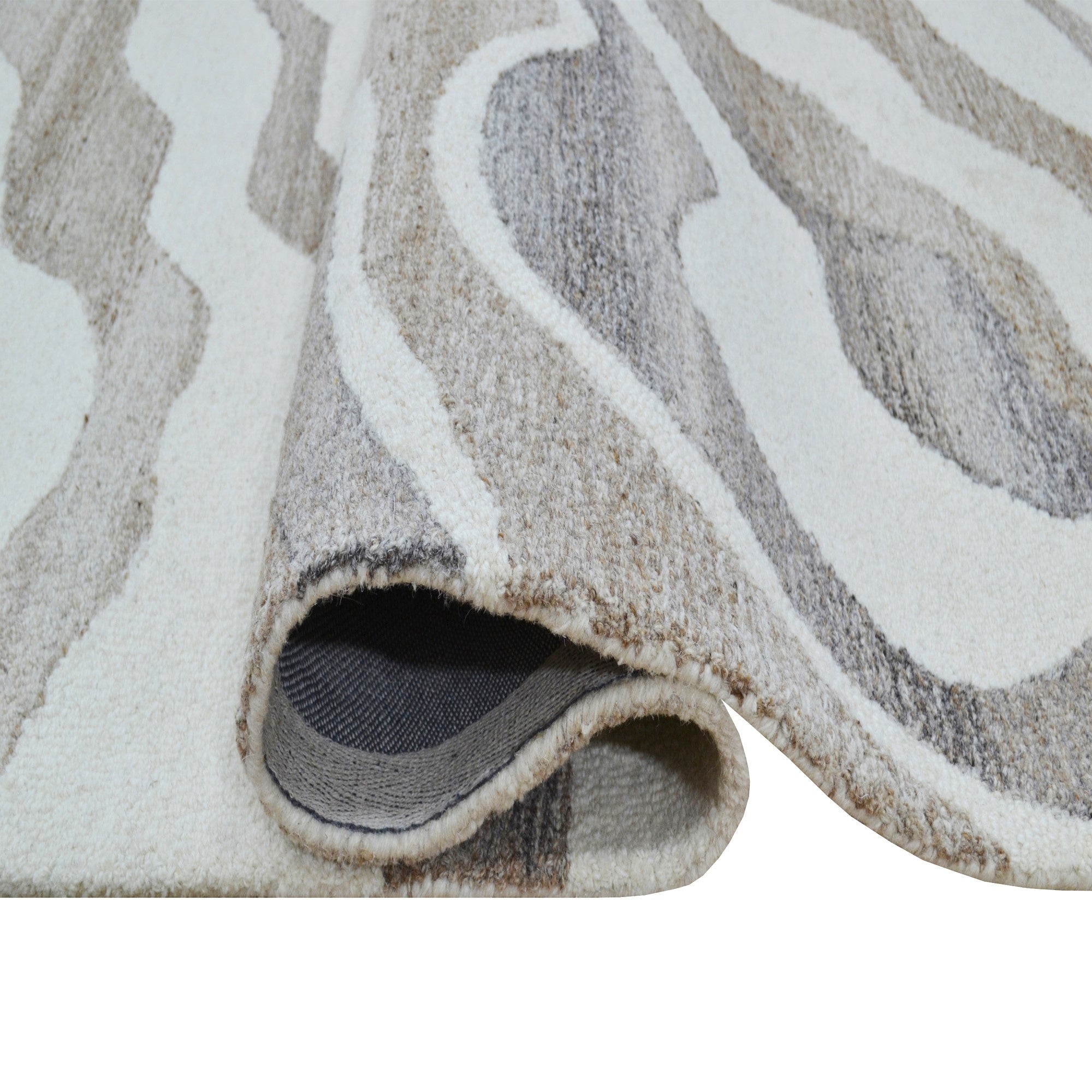 Handmade Gladstone Wool Rug-6438- NATURAL-110x160cm