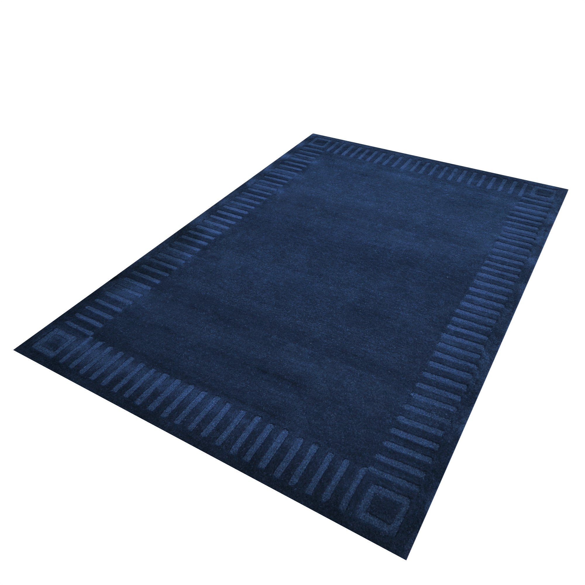 Handtufted Wool Rug-Unique 6445-Indigo-110X160cm