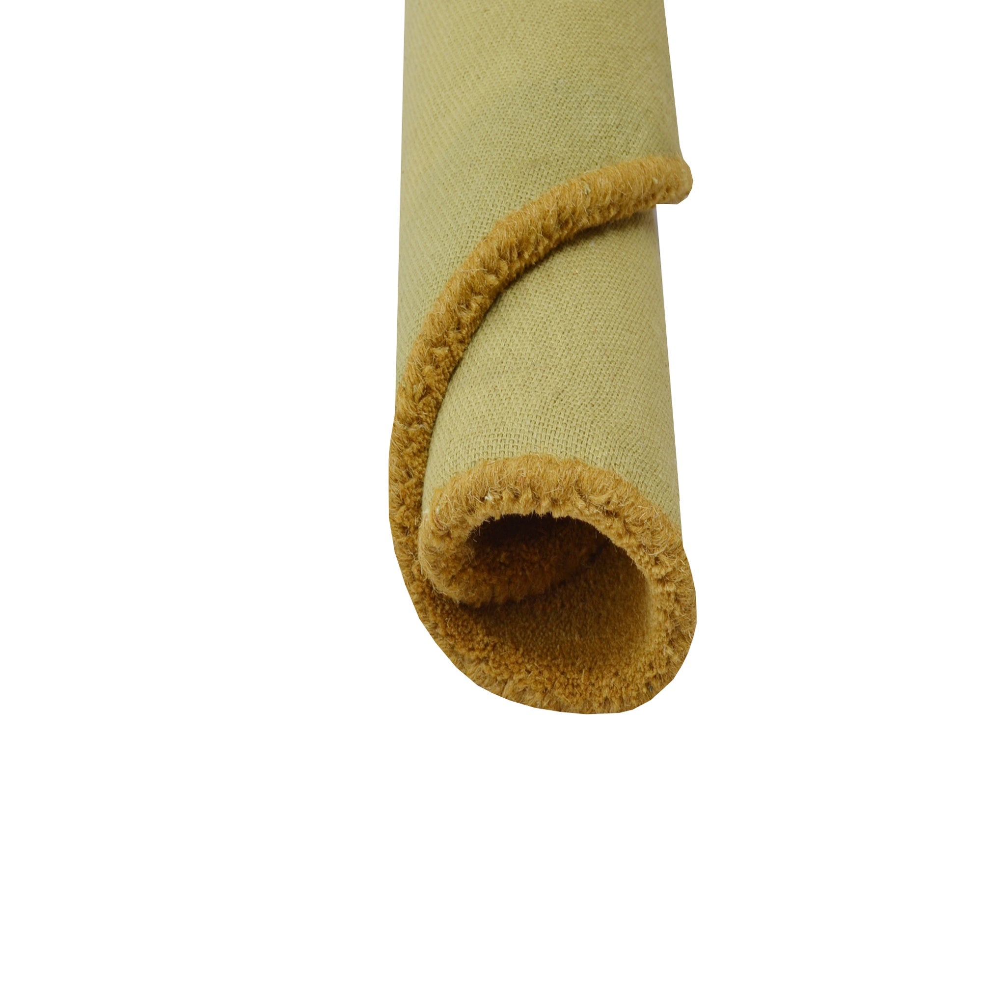 Handmade Round Wool Rug- Transit 6329-Cream Mustard Yellow-100x100cm