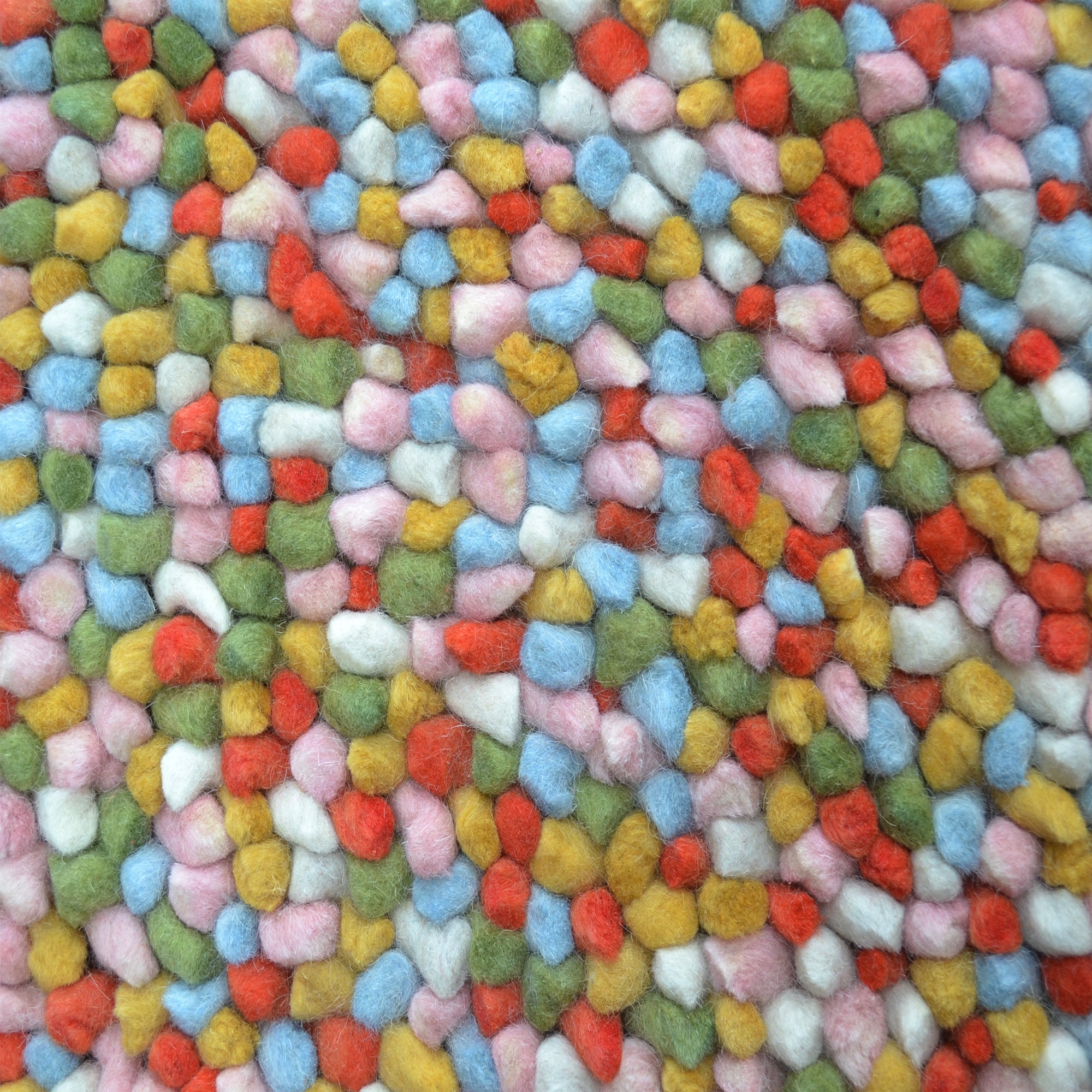 Handwoven Trendy Wool Rug-Jelly Bean-Pink Multi-120x120cm