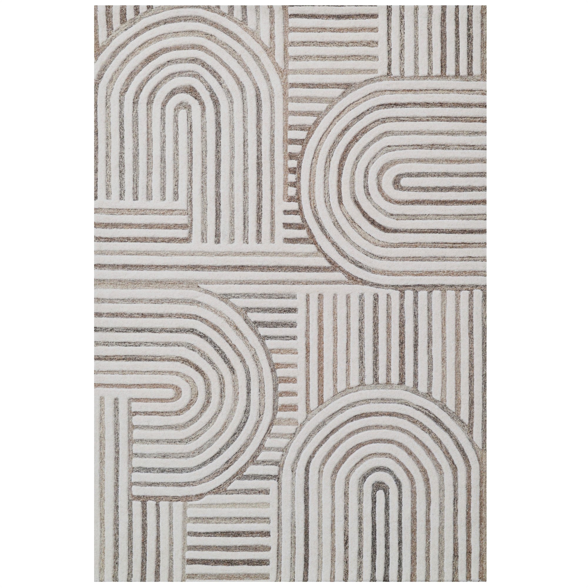 Contemporary Handmade Wool Rug-Unity 6230-Ivory Natural-110x160cm