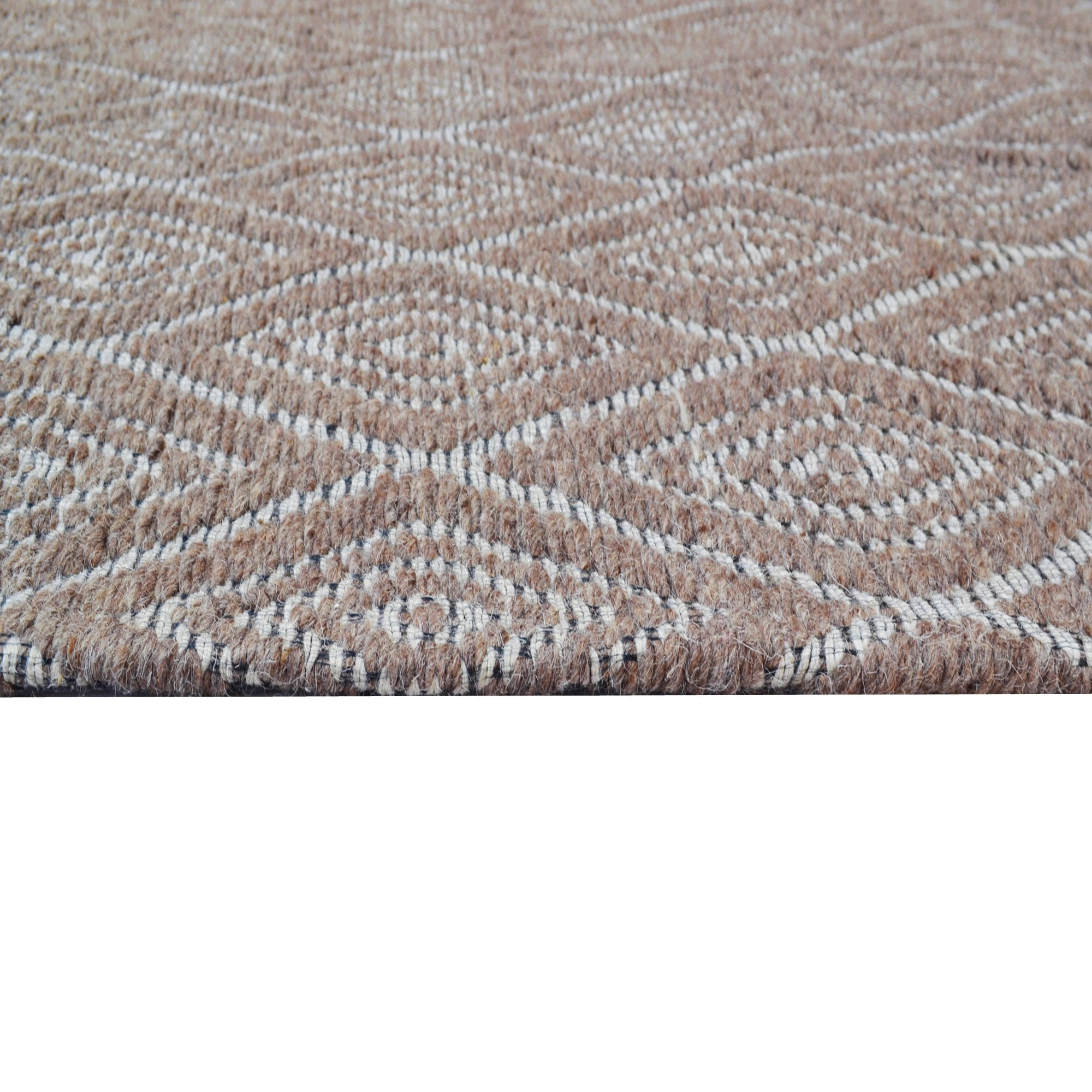 Handwoven Wool Rug-Malang 502-Natural/Brown-110x160cm