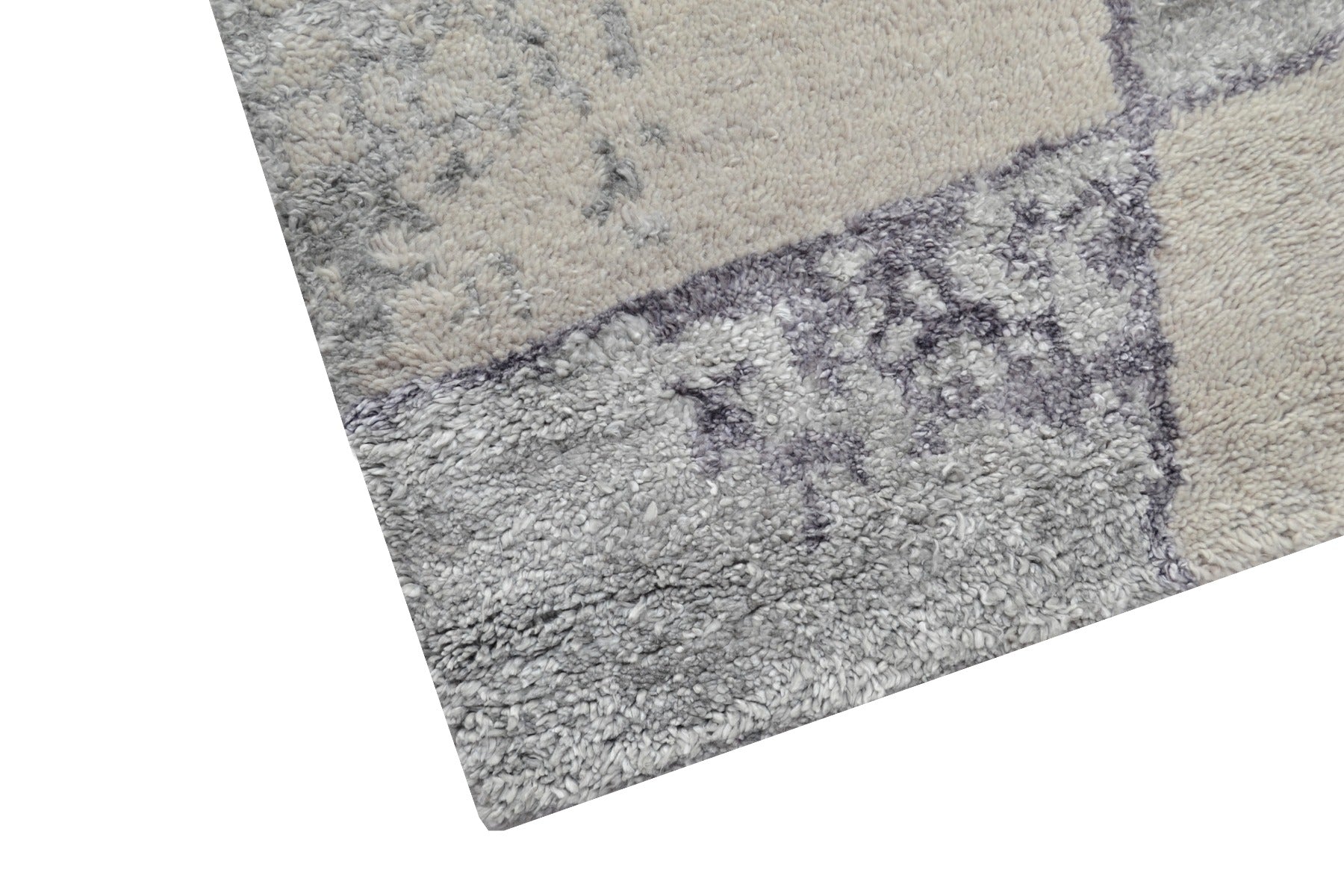 Handknotted Abstract Bamboo Silk and Wool Rug - 047 - Silver - 247x299cm