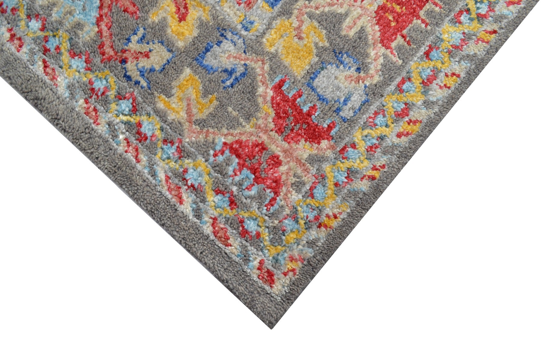 Handknotted Abstract Bamboo Silk and Wool Rug - 049 - Grey - 248x302cm