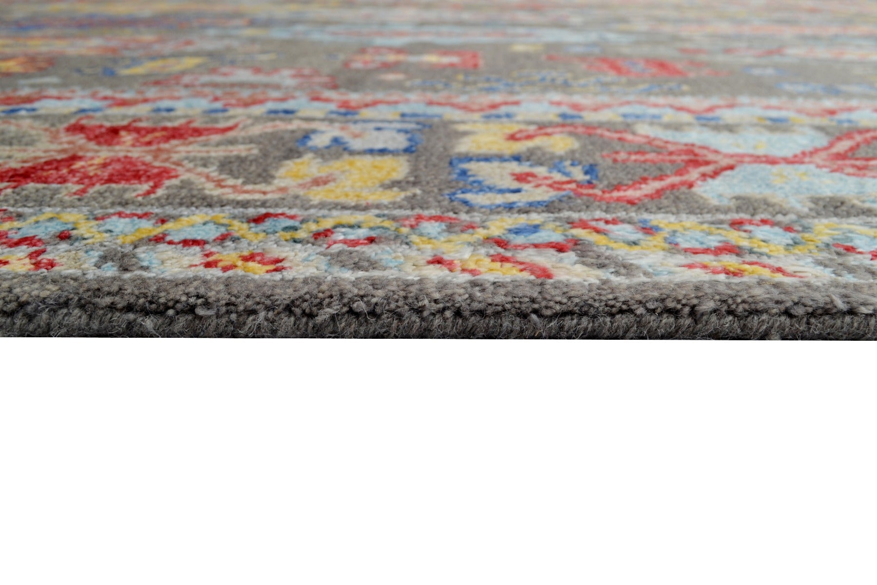 Handknotted Abstract Bamboo Silk and Wool Rug - 049 - Grey - 248x302cm