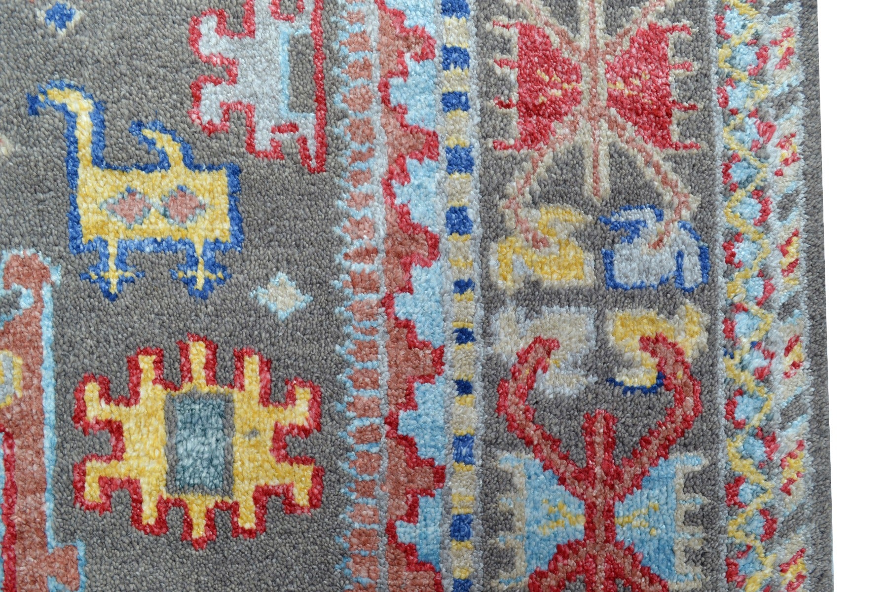 Handknotted Abstract Bamboo Silk and Wool Rug - 049 - Grey - 248x302cm