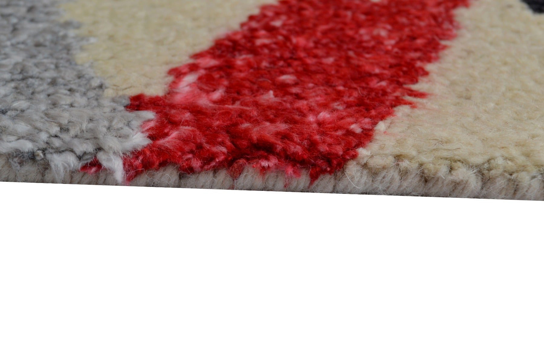 Handknotted Abstract Bamboo Silk and Wool Rug - 073 - Ivory Multi - 249x301cm