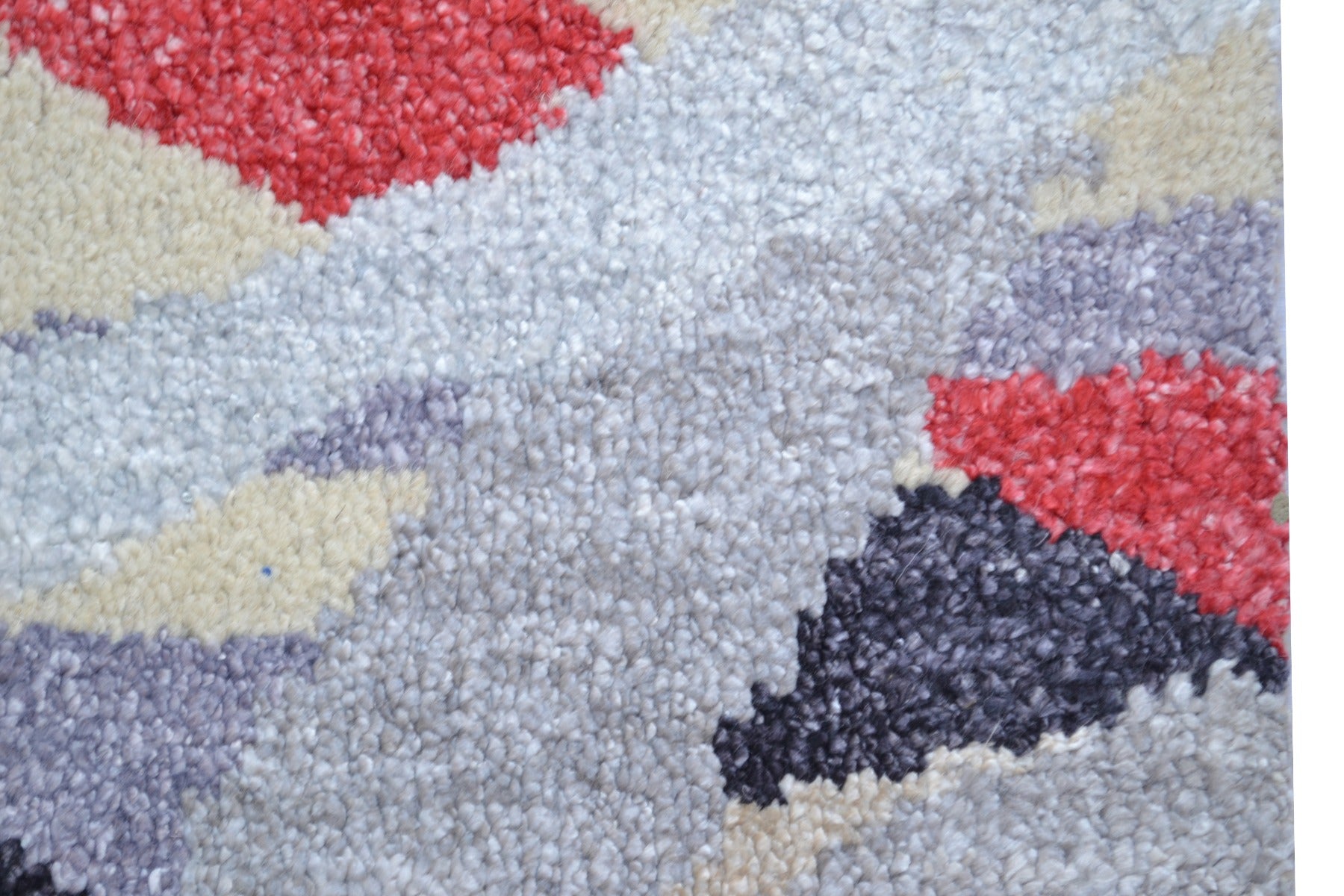 Handknotted Abstract Bamboo Silk and Wool Rug - 073 - Ivory Multi - 249x301cm
