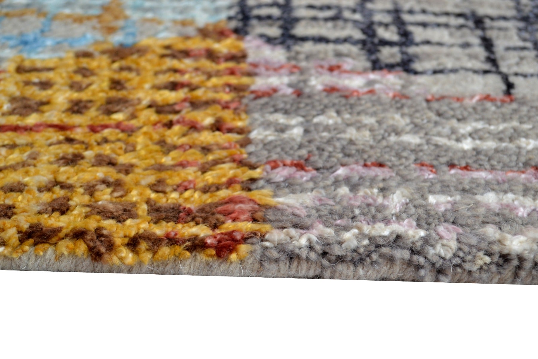 Handknotted Abstract Bamboo Silk and Wool Rug - 074 - Multi Silver - 246x300cm