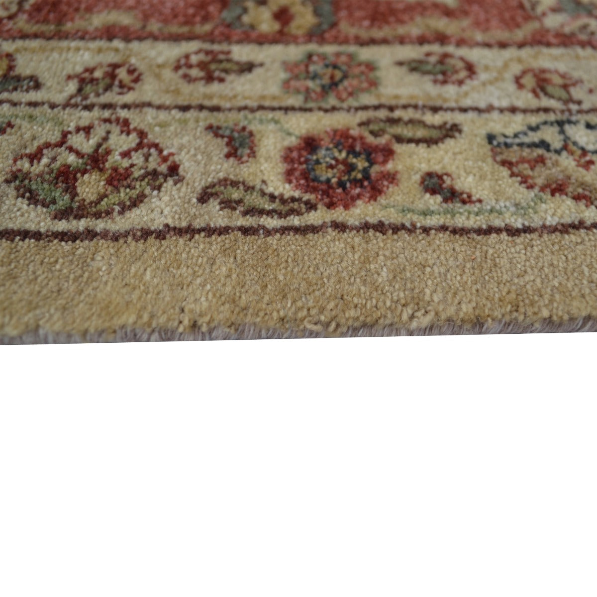 Vintage Handknotted Silk Carpet-Haji Jalil 101-Cream Rust-270x355cm