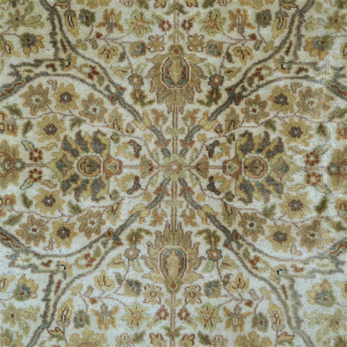 Vintage Handknotted Silk Carpet-Haji Jalil 102-Cream Rust-240x300cm