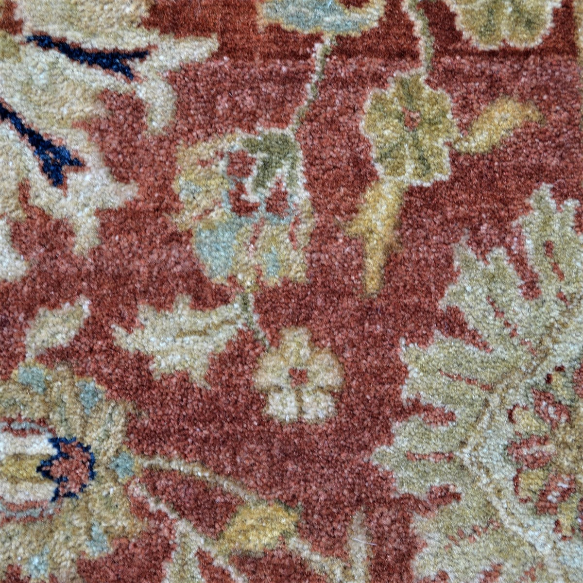 Vintage Handknotted Silk Carpet-Haji Jalil 104-Cream Rust-262x357cm