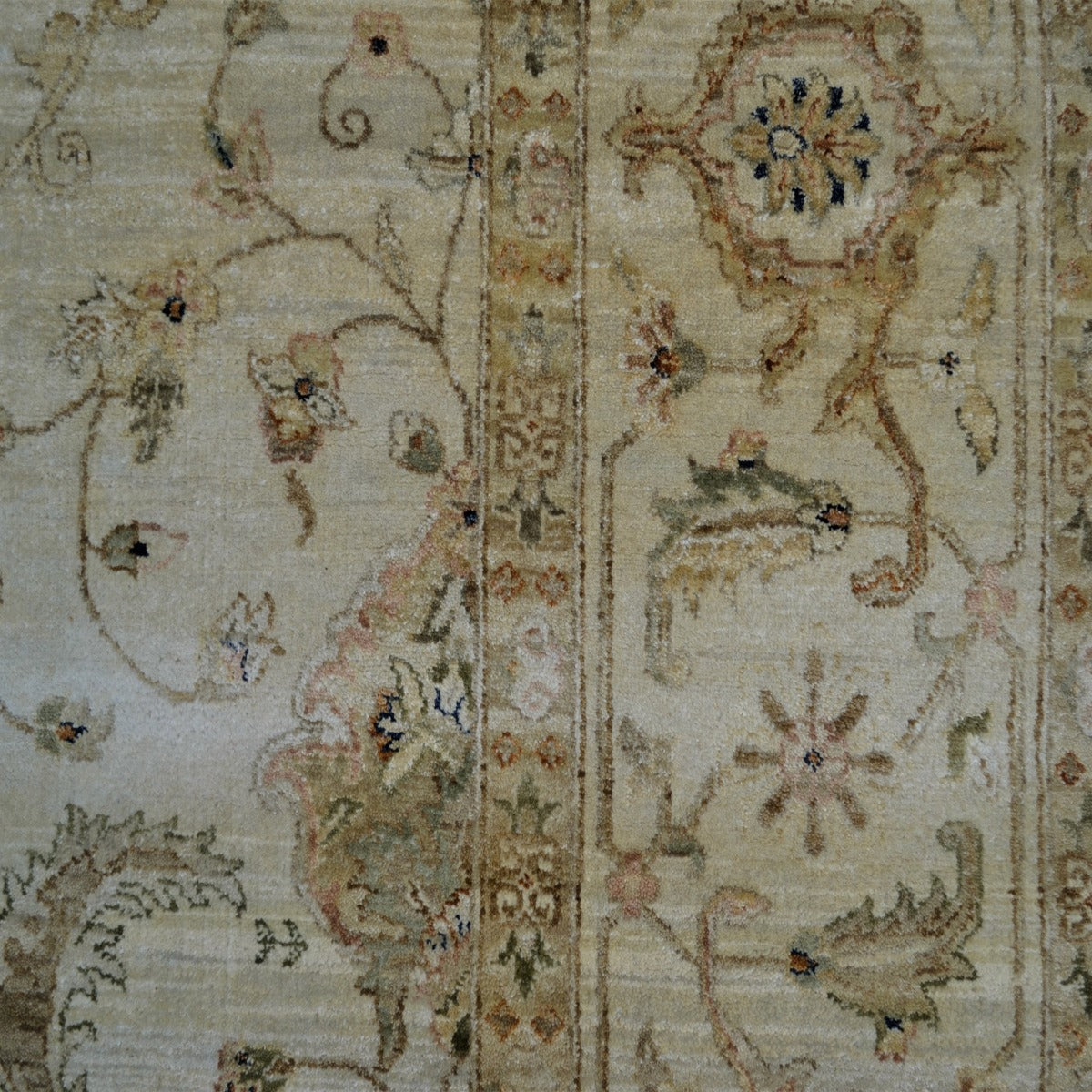 Vintage Handknotted Silk Carpet-Haji Jalil 105-Cream -265x365cm