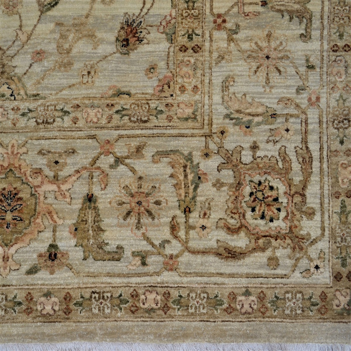 Vintage Handknotted Silk Carpet-Haji Jalil 105-Cream -265x365cm