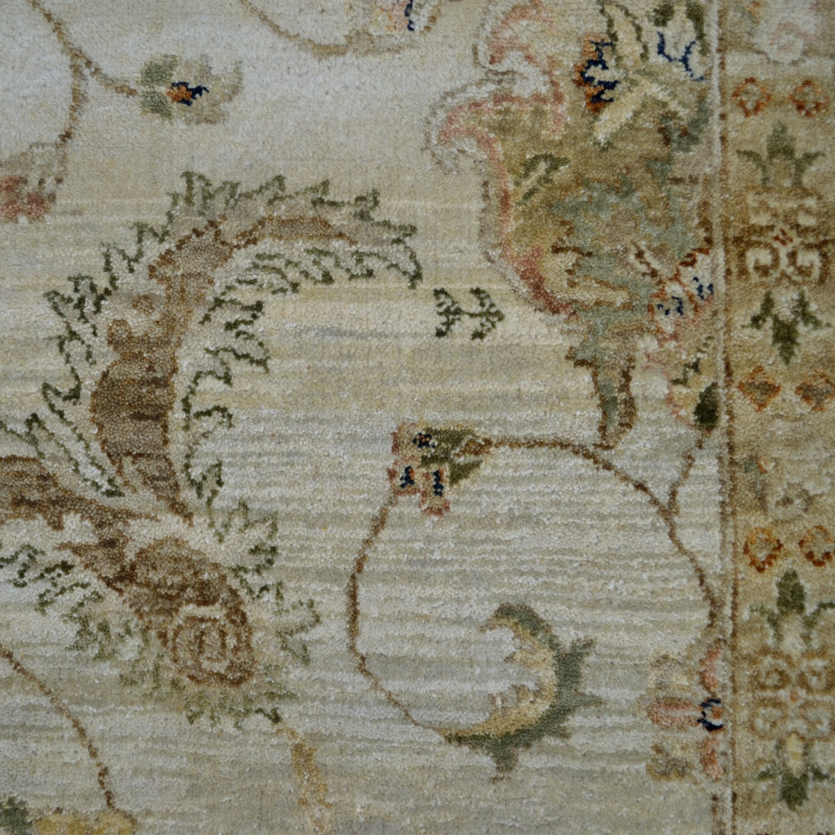 Vintage Handknotted Silk Carpet-Haji Jalil 105-Cream -265x365cm