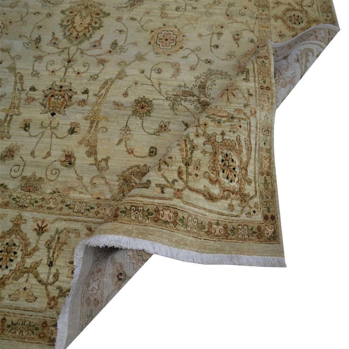 Vintage Handknotted Silk Carpet-Haji Jalil 105-Cream -265x365cm
