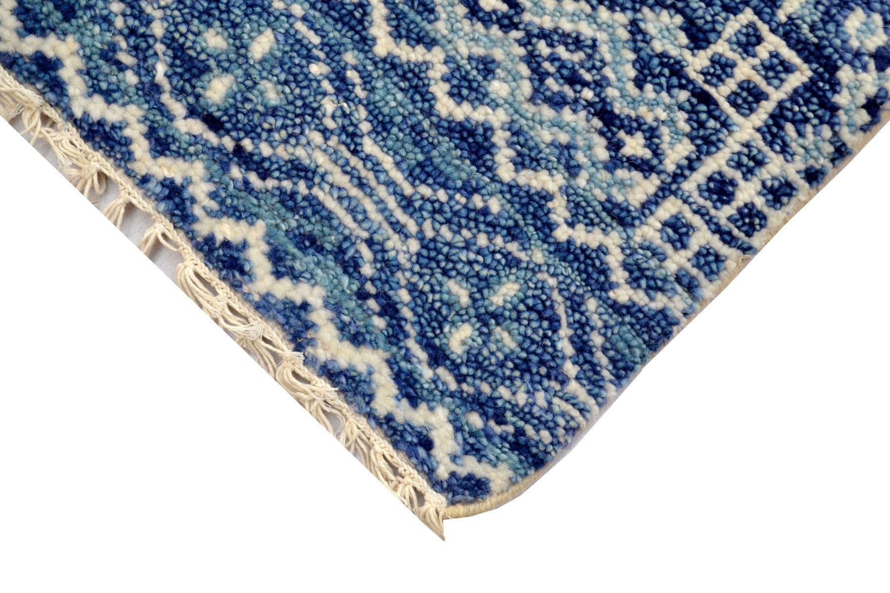 Royal Handknotted Wool Rug - Jaipur - Blue - 148x244cm