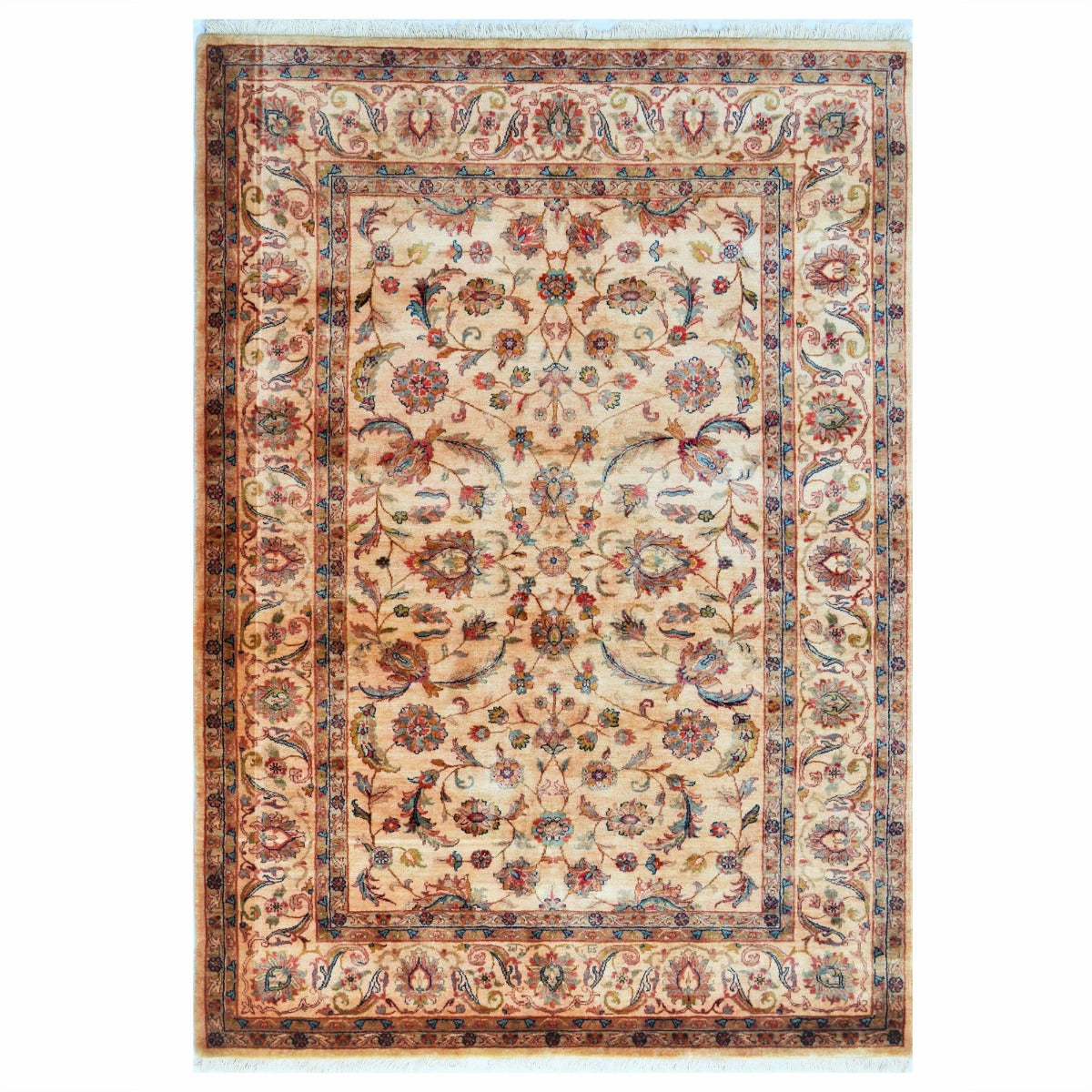 Handknotted Jodhpur 212 Rug-Cream Cream-177x245cm