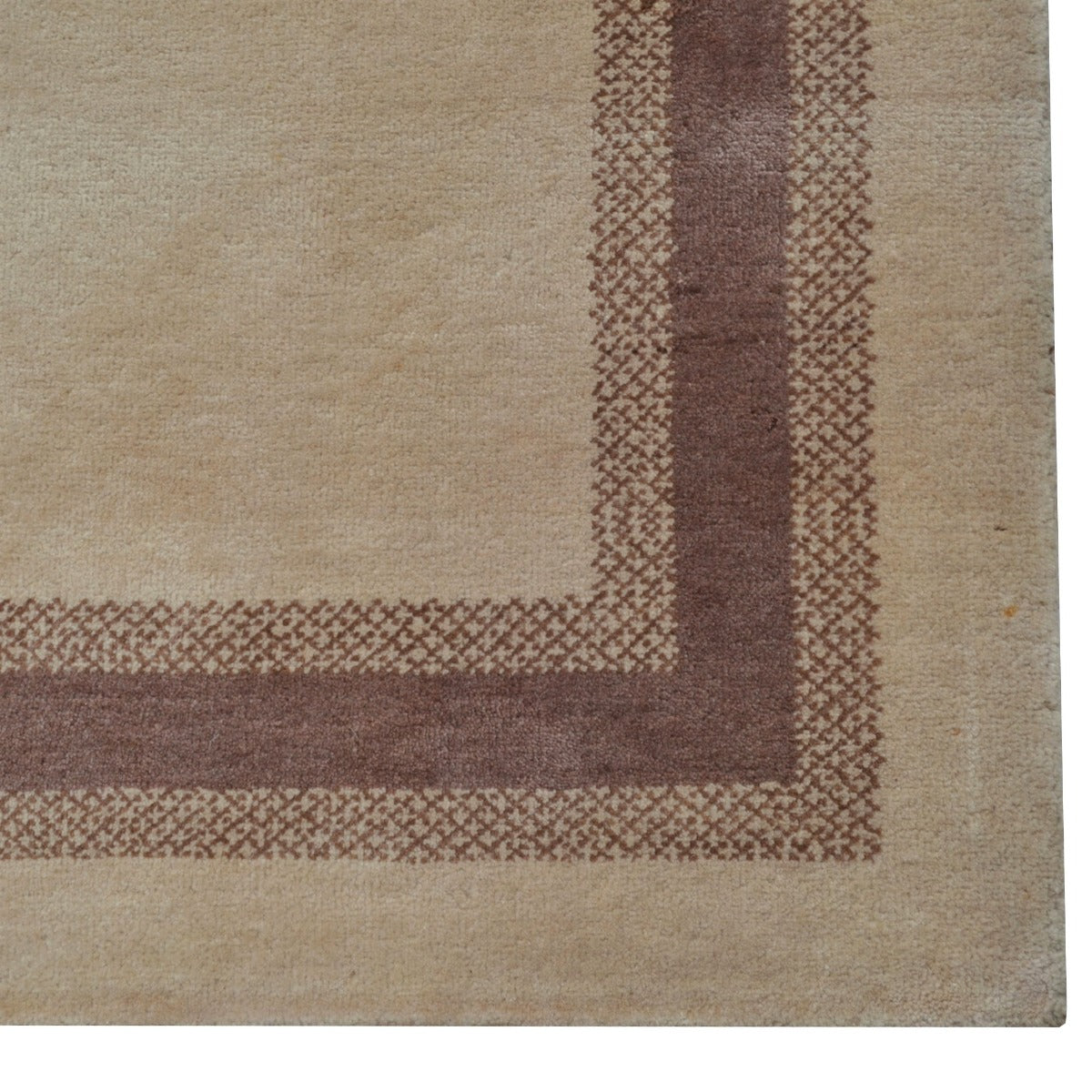Handknotted Lori buff wool Rug - Begie Brown - 120x180cm