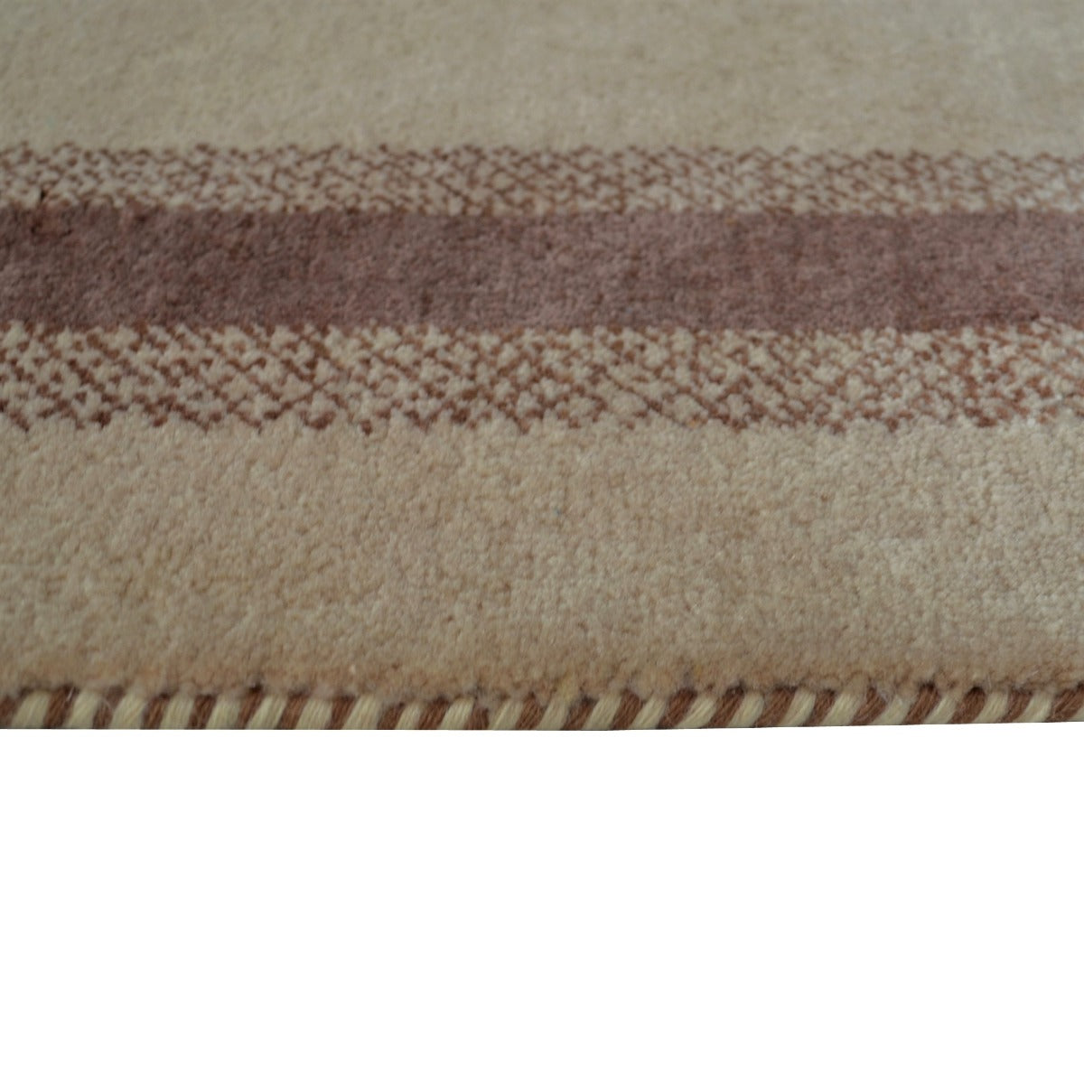 Handknotted Lori buff wool Rug - Begie Brown - 120x180cm