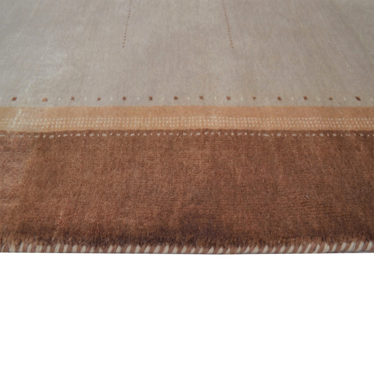 Handknotted Lori buff wool Rug - Brown Begie - 170x240cm