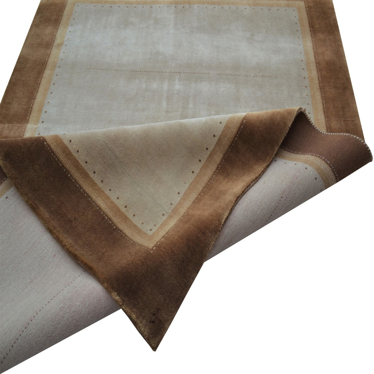 Handknotted Lori buff wool Rug - Brown Begie - 170x240cm