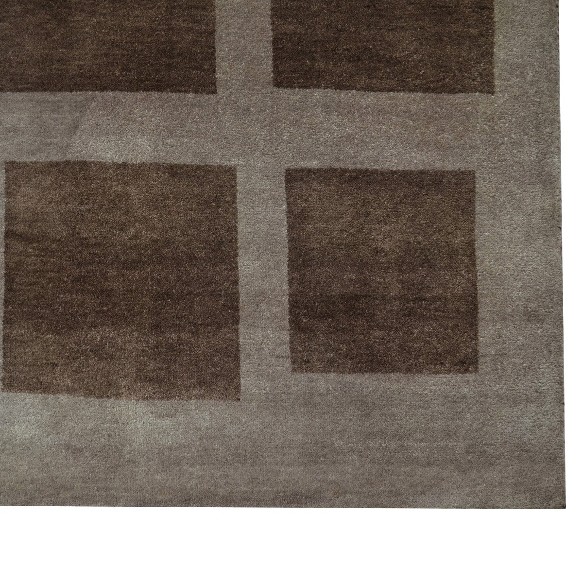 Handknotted Lori buff wool Rug - Brown - 140x200cm