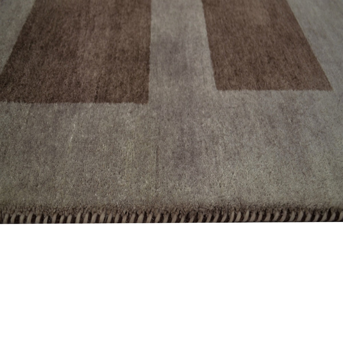 Handknotted Lori buff wool Rug - Brown - 140x200cm