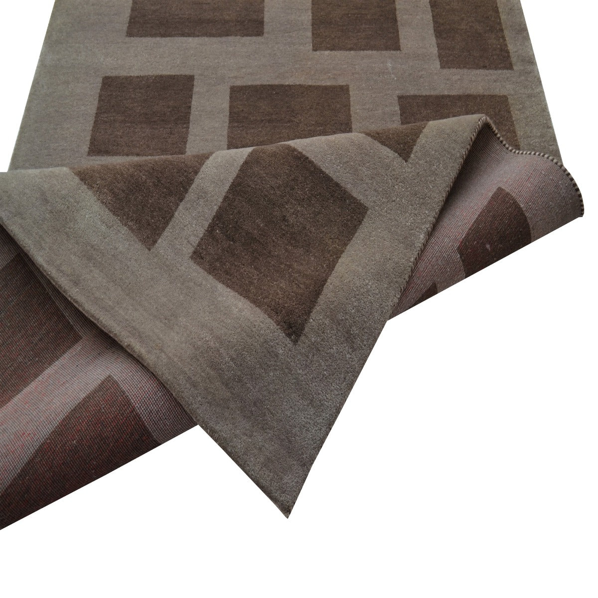 Handknotted Lori buff wool Rug - Brown - 140x200cm