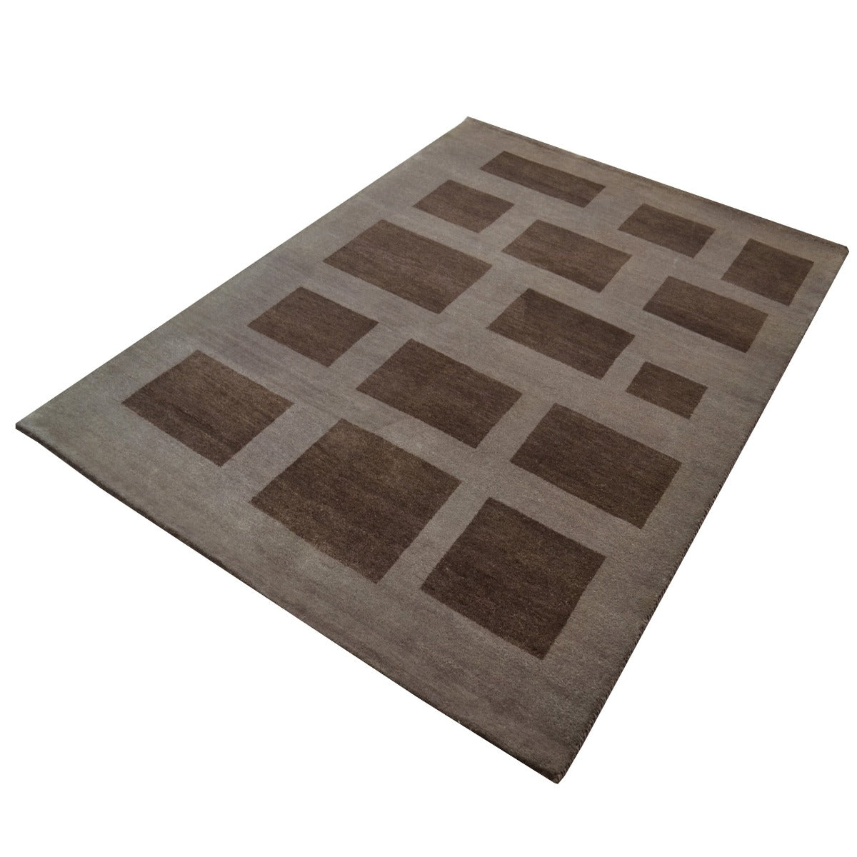 Handknotted Lori buff wool Rug - Brown - 140x200cm