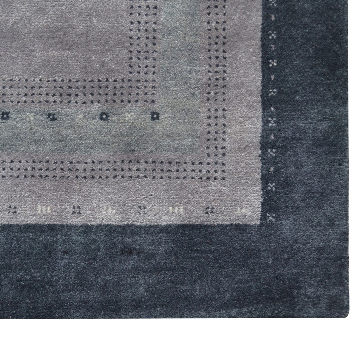 Handknotted Lori buff wool Rug - Grey - 140x200cm
