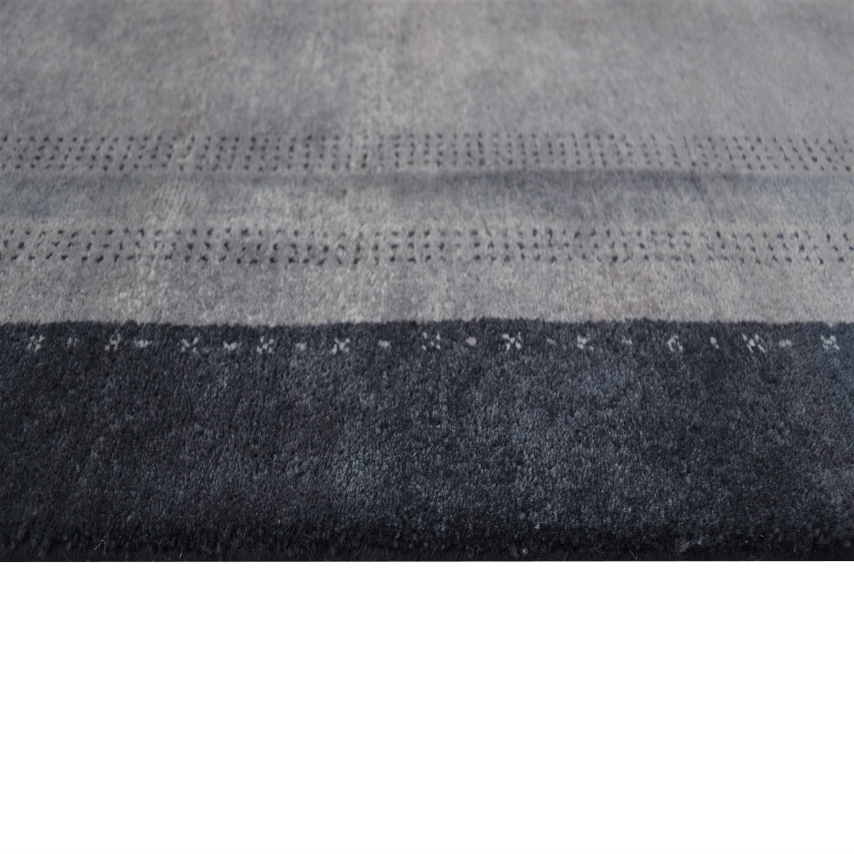 Handknotted Lori buff wool Rug - Grey - 140x200cm