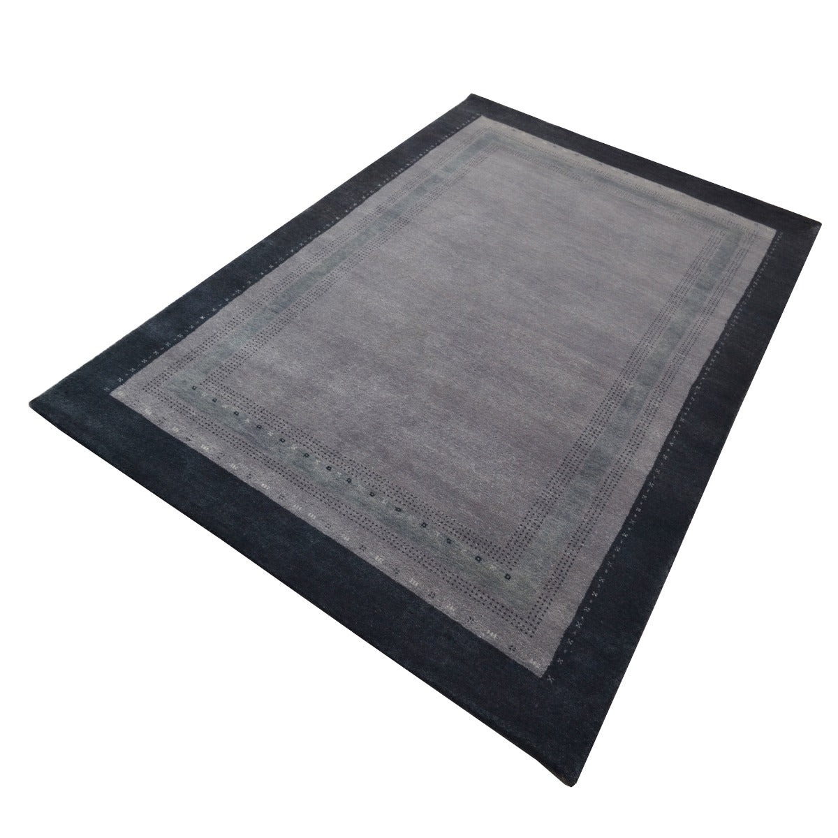 Handknotted Lori buff wool Rug - Grey - 140x200cm
