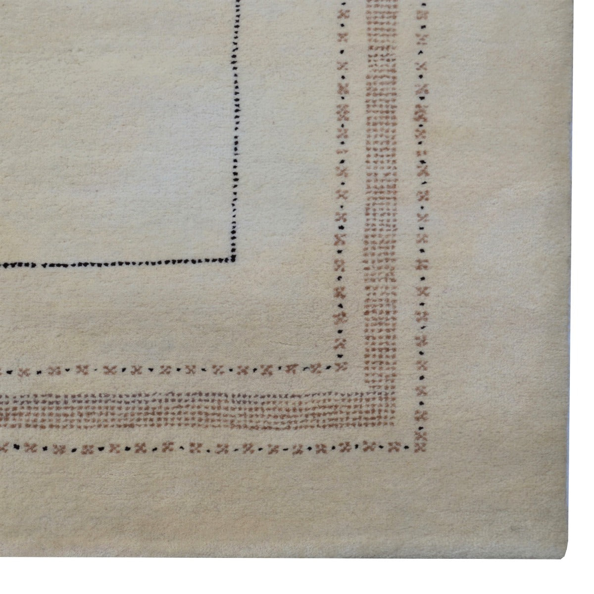 Handknotted Lori buff wool Rug - Ivory - 165x235cm