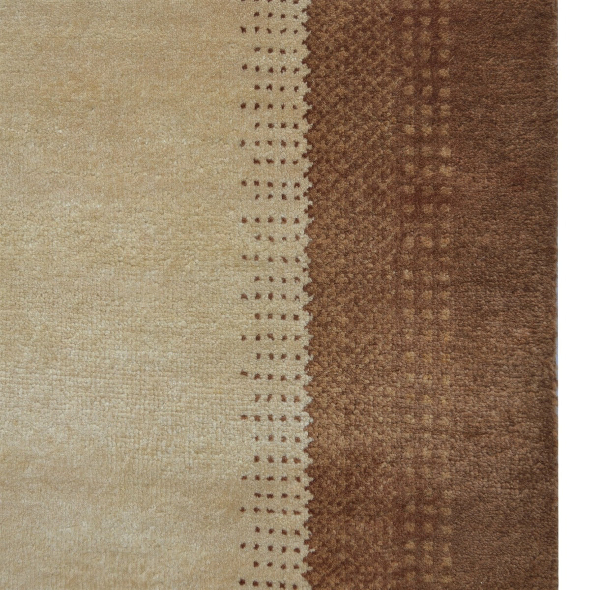 Handknotted Lori buff wool Rug - Ivory Brown - 120x180cm