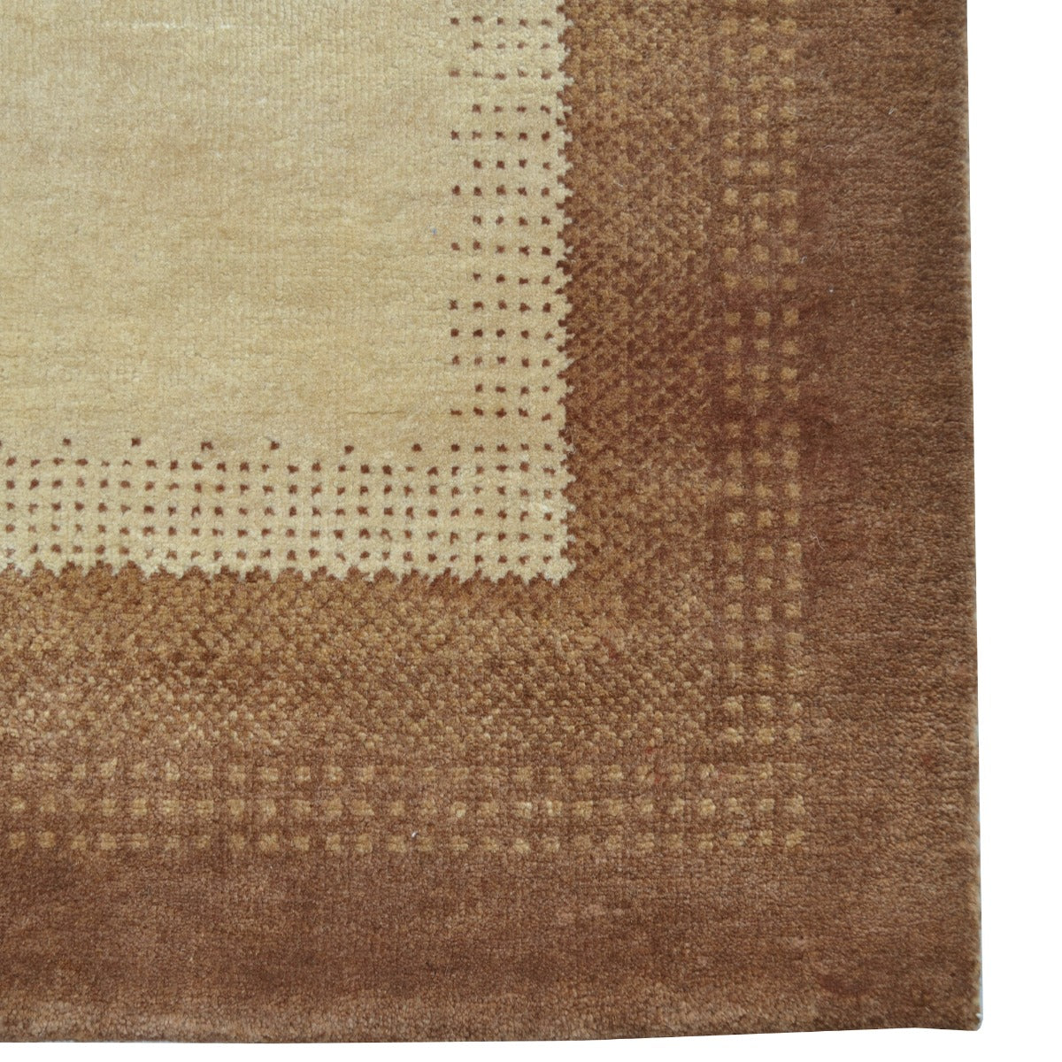 Handknotted Lori buff wool Rug - Ivory Brown - 120x180cm
