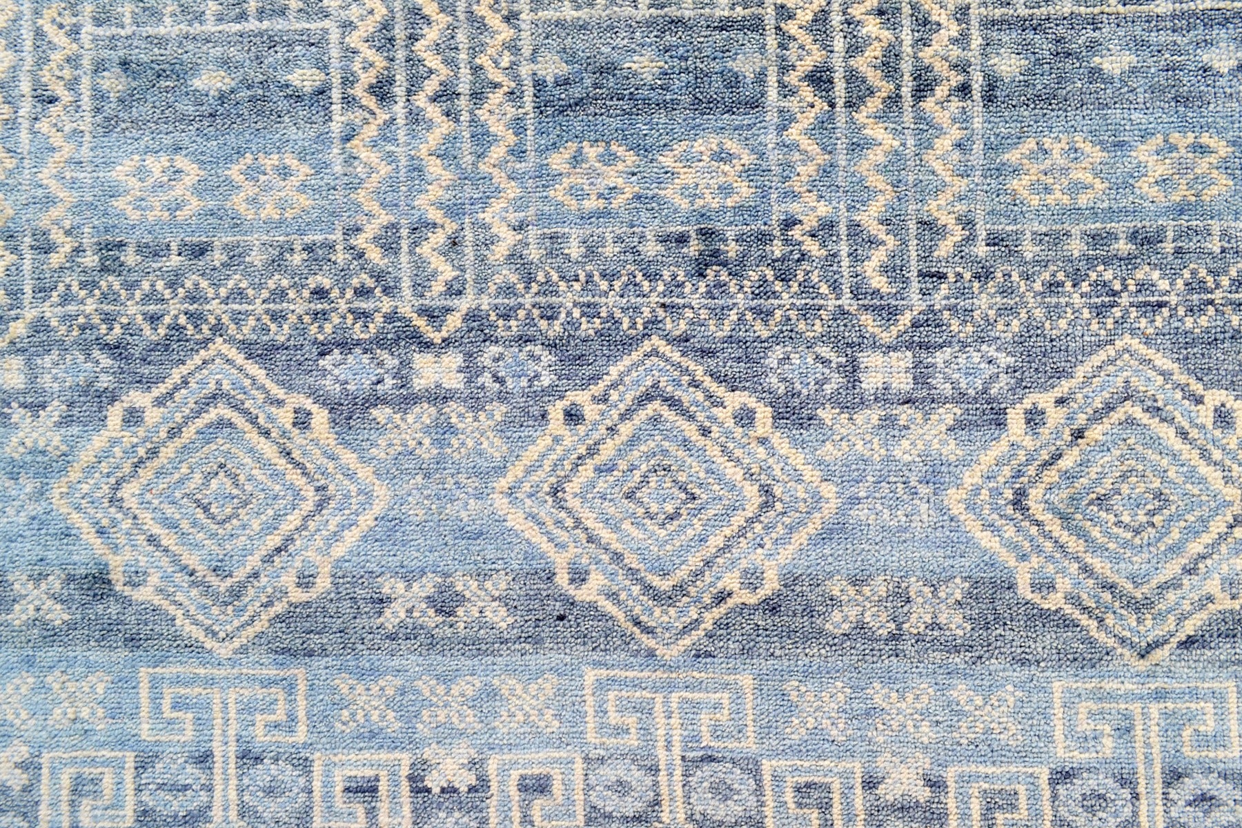 Noble Designer Handknotted Wool Rug - Lt. Blue - 253x299cm