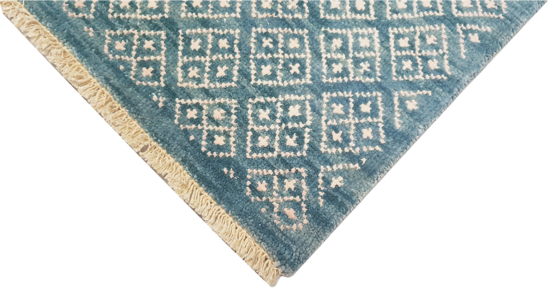 Designer Handknotted Wool Rug - New York - C Green - 116x180cm