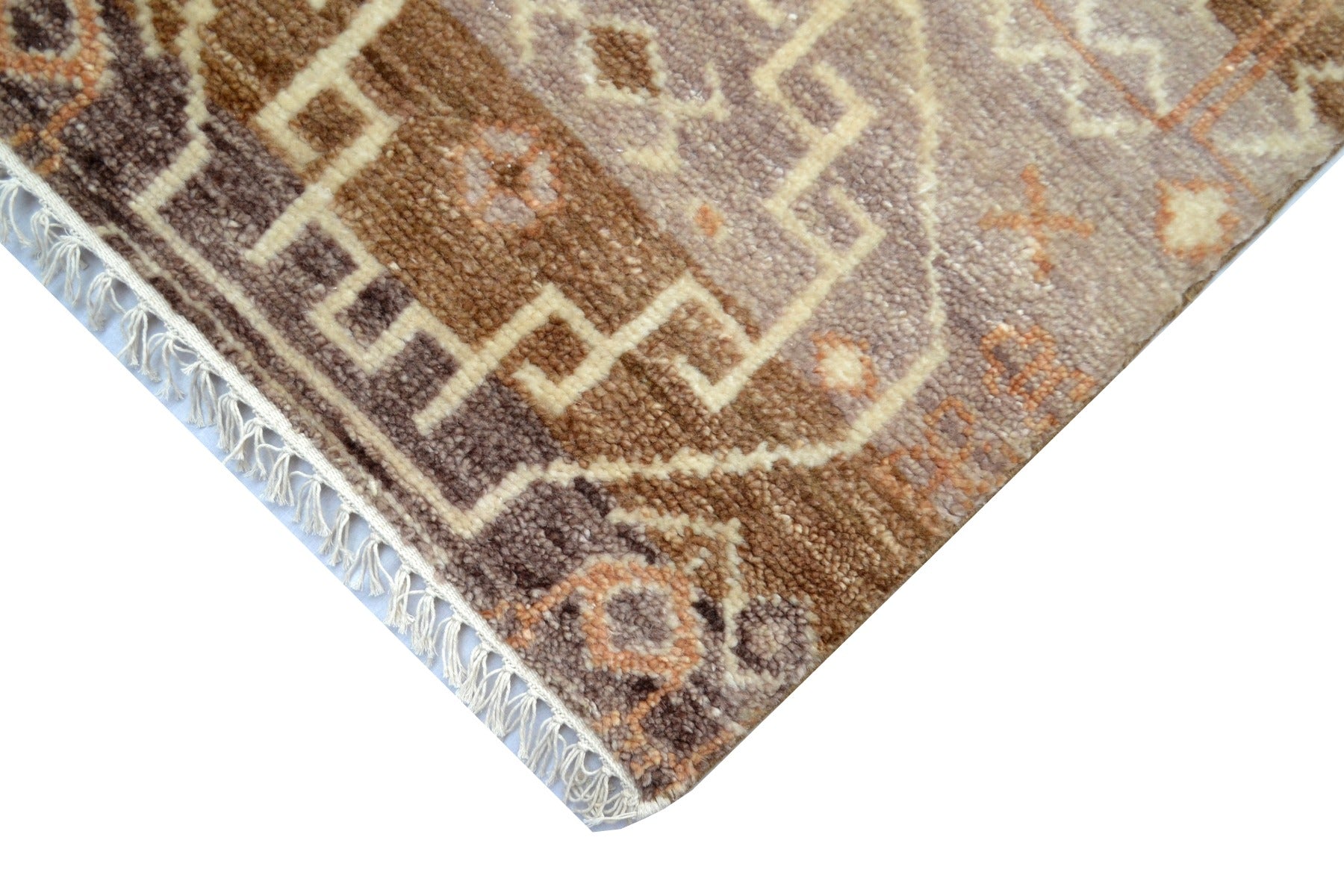 Quest Designer Handknotted Wool Rug - Brown - 200x302cm