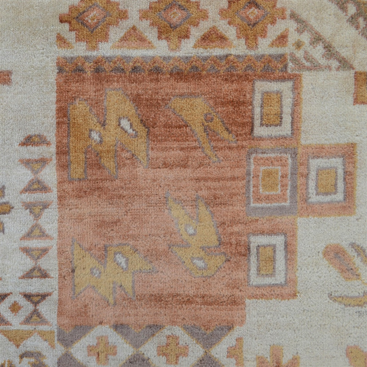 Handknotted Patch wool Rug - Cream Multi - 167x230cm
