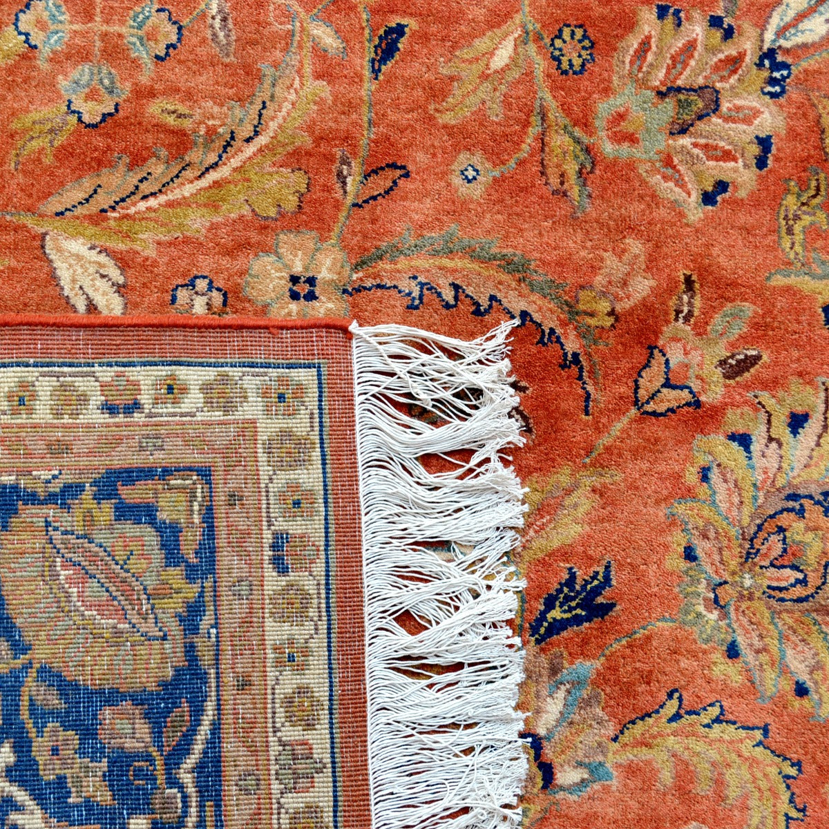 Classical Handknotted Silk Rug-Rustaq 902-Rust Blue-170x240cm